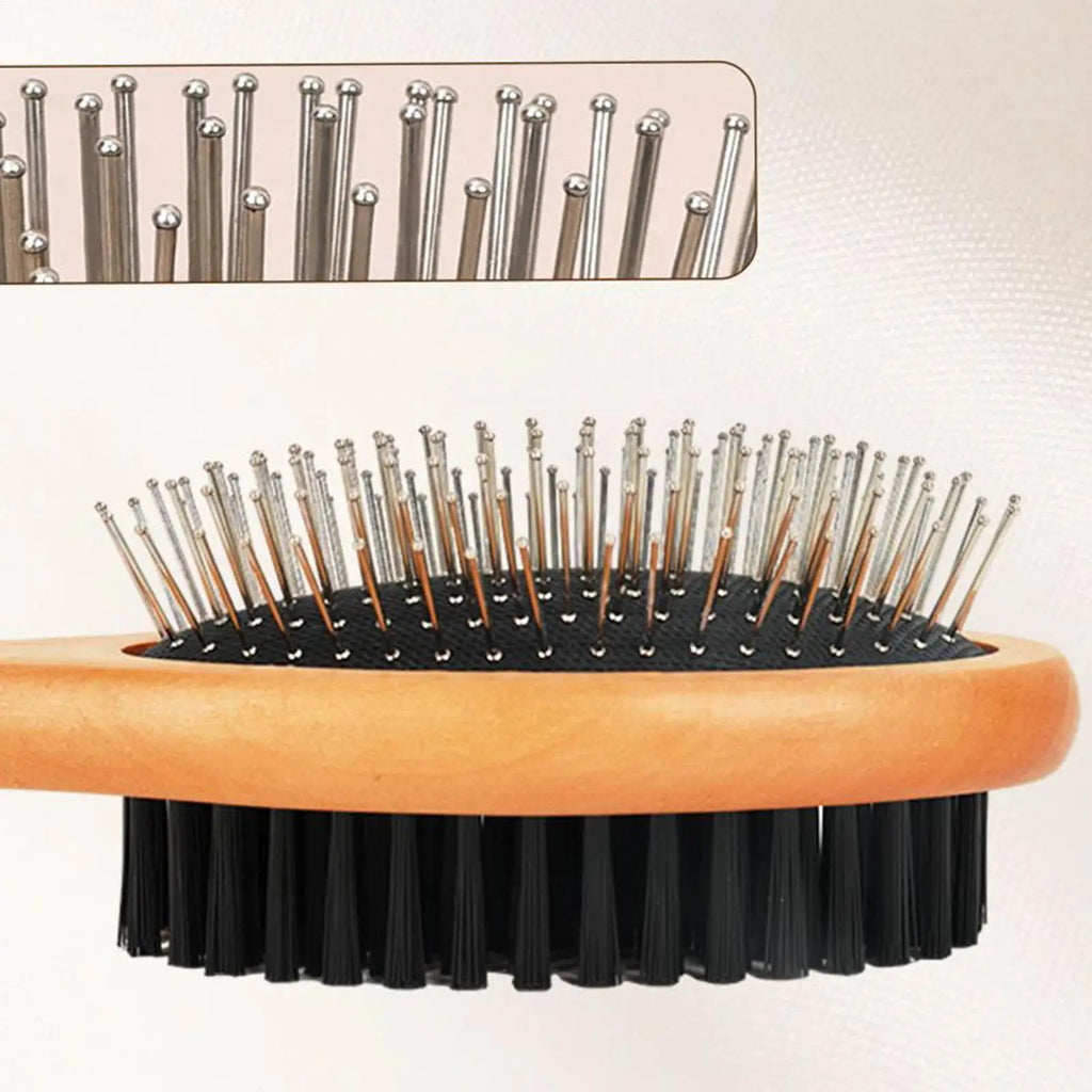 Pet Grooming Brush Double-sided Brush Comb Stainless Steel Needle Bristles Hair Brush Grooming Hair Remover Brush Pet Supplies